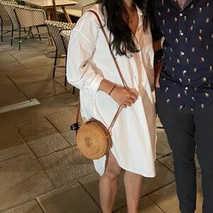 Zara white shirt dress oversized XS